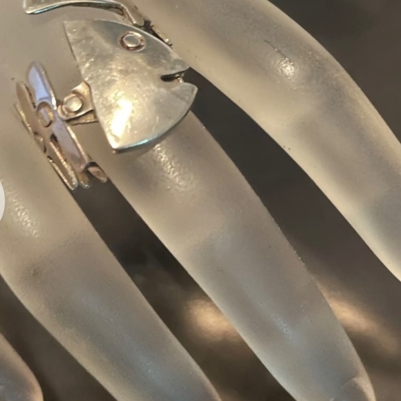 Stunning Vintage Taxco Mexico Fish Skeleton Sterling Silver Wrap Adjustable Stat - Picture 6 of 11